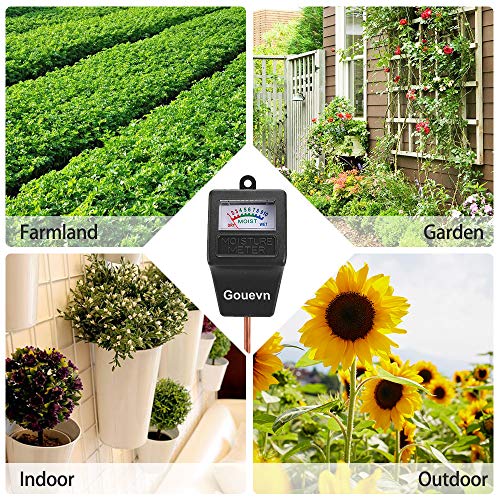 Gouevn Soil Moisture Meter for Plants, Plant Water Meter Indoor Outdoor - color: black