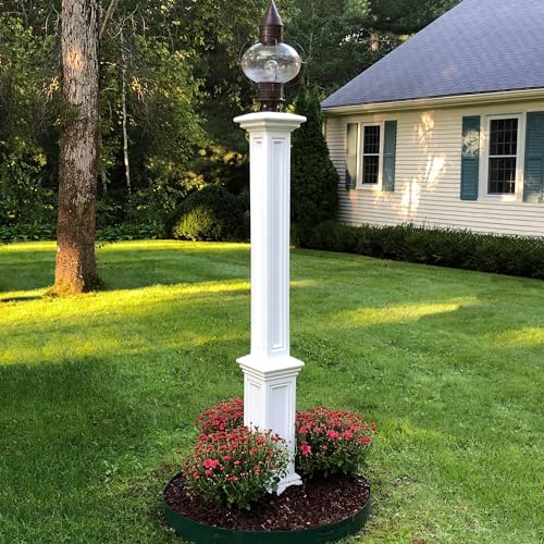 Mayne Signature Decorative Sleeve Lamp Post, White - color: White