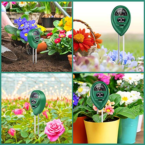 Soil Moisture Meter, Accurate Soil Moisture/PH/Light Meter Plant Soil Test Kit Indoor Outdoor Use, No Battery Needed Easy to Read Hygrometer Moisture Sensor Water Meter for Plants Lawn Farm Garden