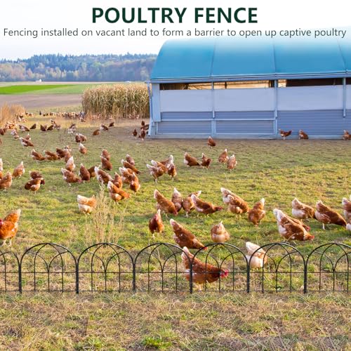 10 Pack Arch Garden Fence, 10.5 ft Rustproof No Dig Animal Barrier - size: 10 Arched Panels-16.5in(H)x10.4ft(L)