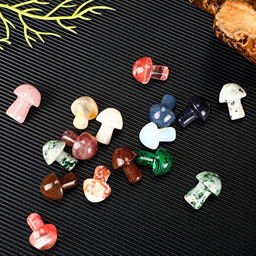 120 Pieces Crystal Mushroom Sculpture Decor Bulks Hand Making Mushroom