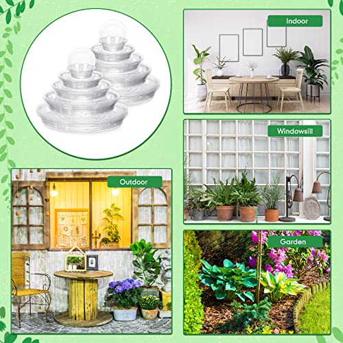 Marsui 50 Pack 4/6/8/10/12 Inch Plant Saucer Clear Plastic Plant Trays