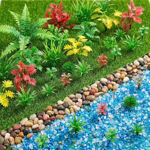 100Pcs Miniature Plants, Miniatures for Crafts Mini Model Trees Set