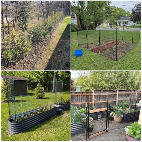Deer Fence Netting, 55gsm Plastic Temporary Mesh Fencing, 7x50ft | Heavy Duty Black Garden Netting for Bird Deer Dog Chicken Critter, Poultry Snow Fencing, Safety Fence, Reinforced Edge - size: 7 x 50 Feet