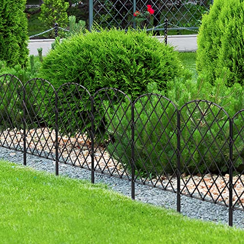 OUSHENG 10 Pack Decorative Garden Fence, Total 10ft(L) x 24in(H) - size: 10ft x 24in