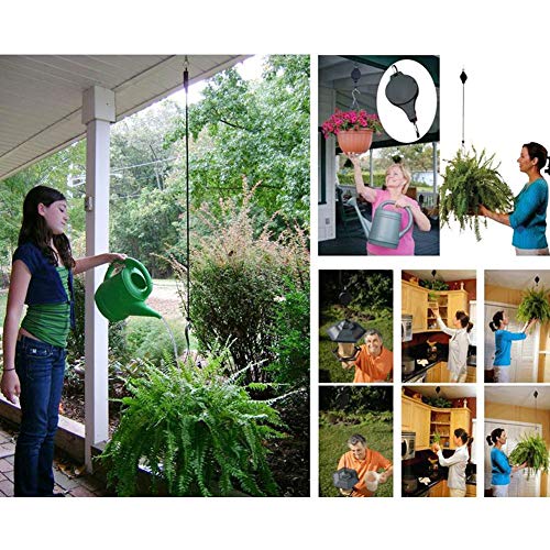 Pack Plant Hook Pulley, Retractable Plant Hanger Easy Reach Hanging Flower Basket for Garden Baskets Pots and Birds Feeder Hang High up and Pull Down to Water Or Feed (White 2Pack) - color: White 2pack