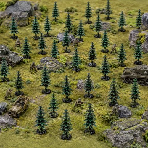 30 Pack Miniature Pine Model Trees, Mini Christmas Trees with Stable Base, Model Evergreen Trees for Diorama, Sand Table Layout, Train Scenery, DIY Crafts, Mini Landscape & Holiday Tabletop Decor