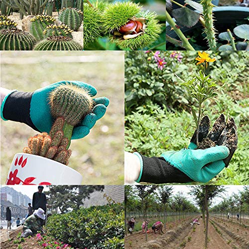 DCCPAA Garden Gloves with Claws,Claw Gardening Gloves for Digging,Planting, Weeding, Seeding-Waterproof for Men and Women - color: 2 Purple