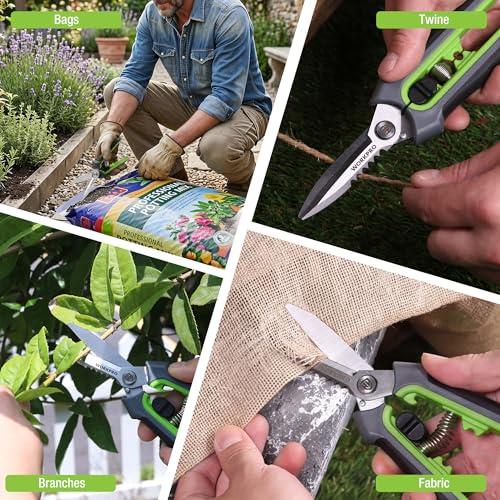 WORKPRO 8" Pruning Shears for Gardening, Multipurpose Garden Shears