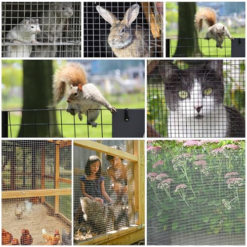 Black Hardware Cloth 20'' x 20' PVC Steel Vinyl Coated 1/4 inch Galvanized Wire Mesh Roll (23 GA) Chicken Wire Fence Roll, for coop Fences,Screen mesh, Rabbit/Snake Fences, Poultry enclosures, etc. - color: 23(GA)-1/4inch, size: 20In x 20Ft