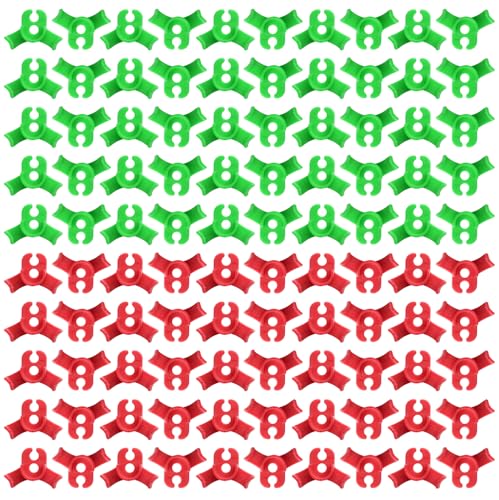 100 Pcs Plant Training Clips, Adjustable Low-Stress Training Plant Clips, Reusable 90-Degree Bendies Folder to Bend for Tomatoes Cucumbers Beans Climbing Plants in Indoor Outdoor Gardens - color: Red & Green 100 Pcs
