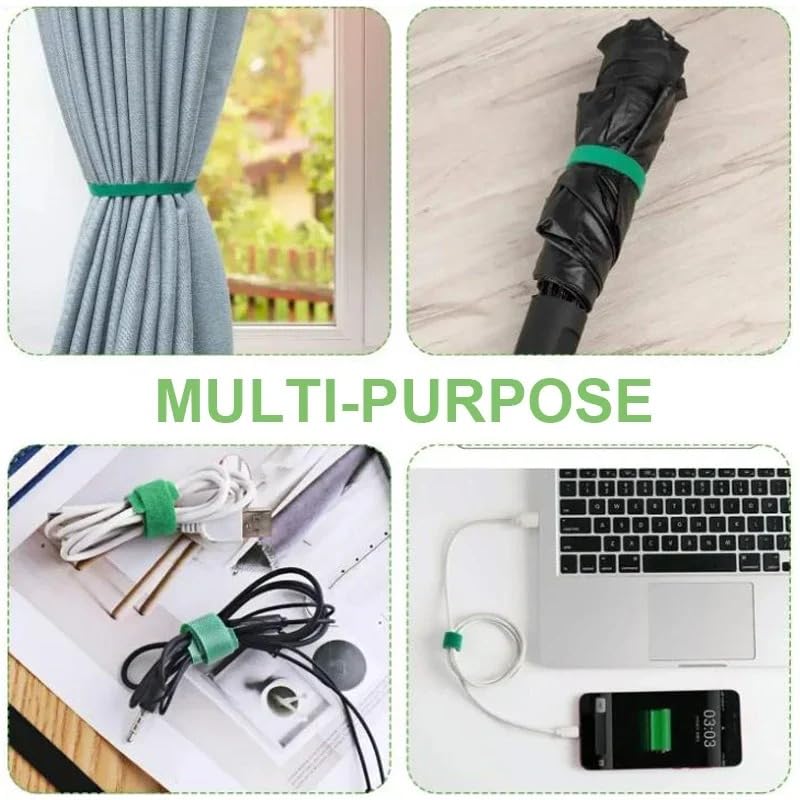 3Rolls/Set Hook and Loop Tape Cable Ties Reusable Fastening Tape Black - color: Black
