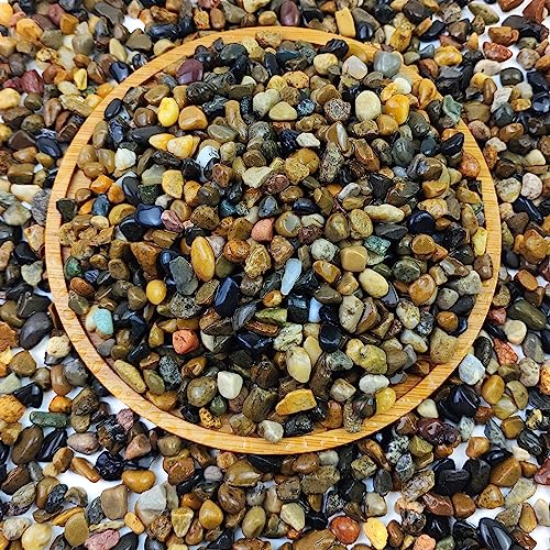 FANTIAN 5 lbs Aquarium Gravel, 1/4 Inch Pea Gravel for Fish Tank | Natural Fish Tank Gravel, Decorative Pebbles River Rocks for Plant, Aquarium, Succulent, Vase, Drainage, Outdoor Landscaping - size: 1/4 Inch