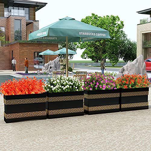RECUTMS 8 Bundle Artificial Fall Flowers No Fade Faux Autumn Plants Outdoor - color: Golden, size: 8 Pcs