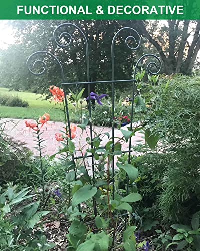 Mklsit 32" Metal Plant Trellis for Climbing Plants Support, 4 Pack - size: 32" Wave Shape