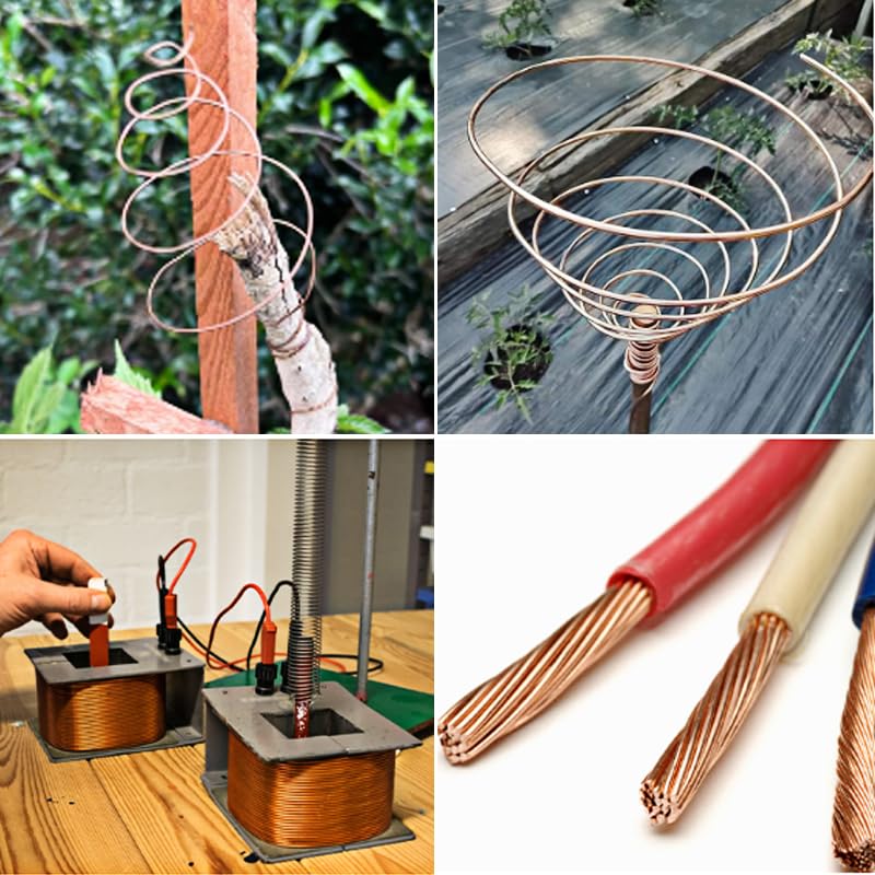 10 Gauge/2.6 mm 10 Feet 5 oz 99.9% Dead Soft Copper Wire for Electroculture Gardening, Jewelry Making, Beading, Science Projects, DIY Artwork, Pure Bare Copper Wire - size: 10 Gauge/ 2.6 mm, style: 5 oz