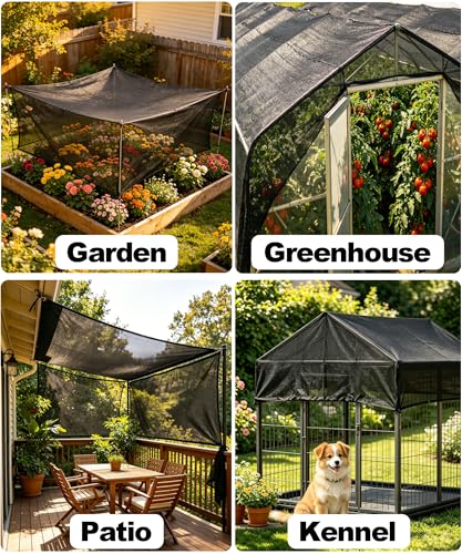 40%-50% Black Shade Cloth for Garden, 10x8FT Sun Block Mesh Tarp | Sun Shade Cover for Plants Cover, Greenhouse, Patio, Vegetables, Chicken Coop, Shade Net for Outdoor Protection - size: 40%-10 FT x 8 FT