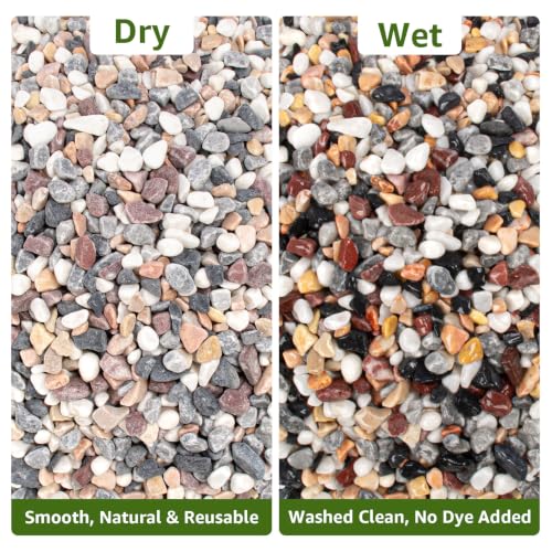 10lbs Nature Gravel Pebbles, 1/5 Inch Succulent & Cactus Pea Gravel (Mixed) - color: Mixed, size: 10 Pounds