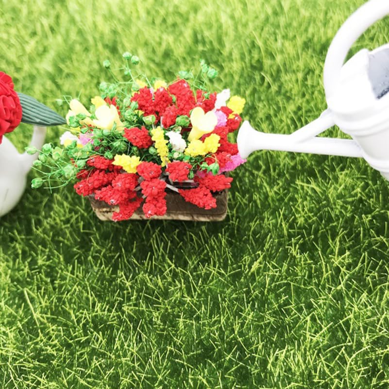 Miniature Potted Flowers 3-Pack Tiny Artificial Greenery Ornaments for Dollhouse Decor Mini Garden Simulation Flowers for Balcony Office and Home