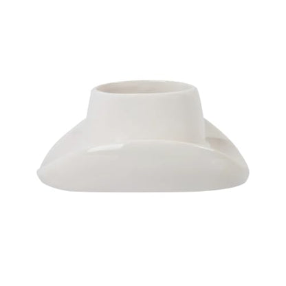 White Ceramic Cowboy Hat Planter