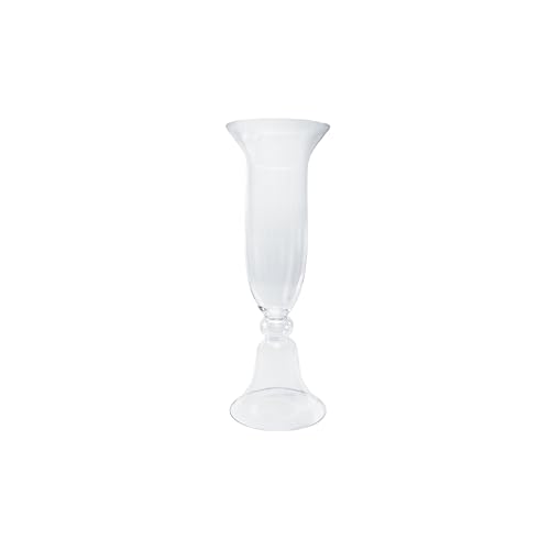 WGV Trumpet Glass Vase, Open Width 9", Height 28", (Multiple Sizes Choices) Clear Large Floral Planter Centerpiece, Wedding Event Home Decor, 1 Piece (VTR0628) - size: 9"x28"H