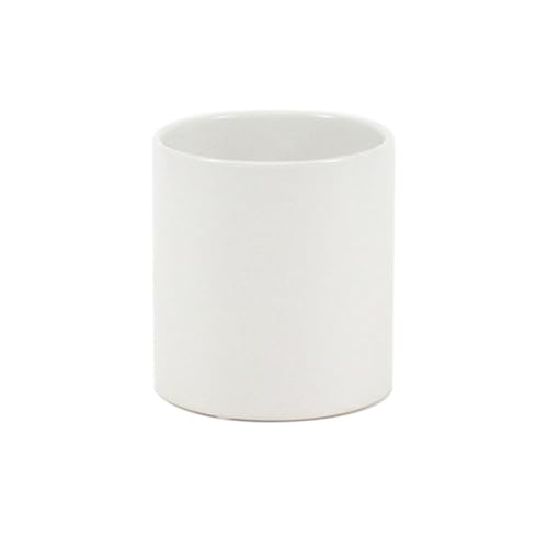 WGVI Matte White Ceramic Cylinder Vase Width 3.75" Height 4", Flower Arrangements, Candle Holder, Terrarium Planter Pot, Storage Container Organizer, Pen Brush Holder, Centerpieces, 1 Piece - color: White, size: 3.75"x4"H (1 Pc)