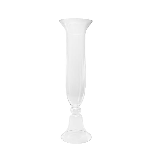 WGV Trumpet Glass Vase, Open Width 11", Height 40", (Multiple Sizes Choices) Clear Large Floral Planter Centerpiece, Wedding Event Home Decor, 1 Piece (VTR0640) - size: 11"x40"H
