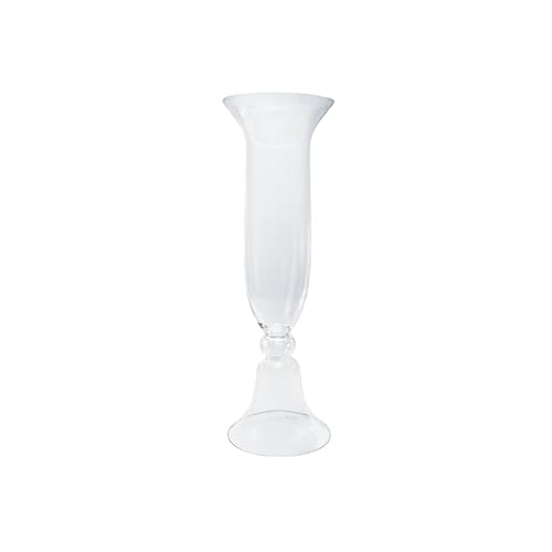 WGV Trumpet Glass Vase, Open Width 9.6", Height 32", (Multiple Sizes Choices) Clear Large Floral Planter Centerpiece, Wedding Event Home Decor, 1 Piece (VTR0632) - size: 9.6"x32"H