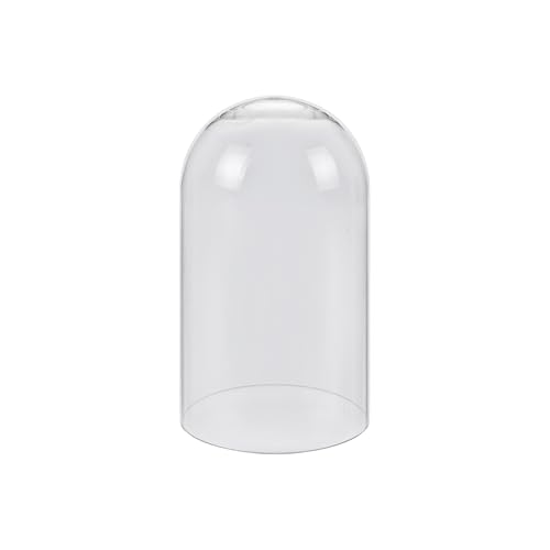 10" Tall Clear Glass Display Cloche, Dome Shape for Terrarium, Plants, Trinkets, Cakes, Figurines, LED Light String, Candle. Cloche Glass Dome, Bell Jar Display Case (1, 5.5"x10") - size: 5.5"x10"