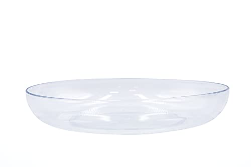 WGV 6" Inches Clear Hard Plastic Floral Decoration Designer Dish Plate, Plant Saucer Tray, Wedding Decor Centerpieces Pack of 24 Pieces - size: 6"