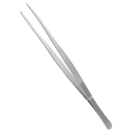 Bonsicoky 1 Pcs Tweezers Nipper, 12 Inch, Stainless Steel, Silver | Extra Long, For Aquarium, Crafts, Jewelry, Food and Horticulture - size: 12 Inch