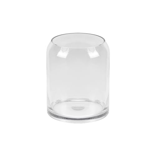 7" High 6" Wide Large Handmade Scandinavian Clear Glass Vase, Glass Flower Vase, Vase for Bouquet, Modern Glass Vase, Dome Glass Vase, Glass Terrariium, Hurricane, Centerpiece (Clear, 5.9"x7.1") - size: 5.9"x7.1"