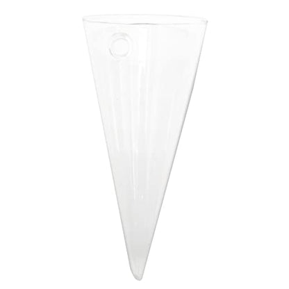 8.2 Inch High Small Wall Hanging Glass Planter Vase, Clear Cone Terrarium for Succulents Air Plants Mini Flower Wall Vase Flower for Indoor or Outdoor Bedroom Living Room Kitchen Office