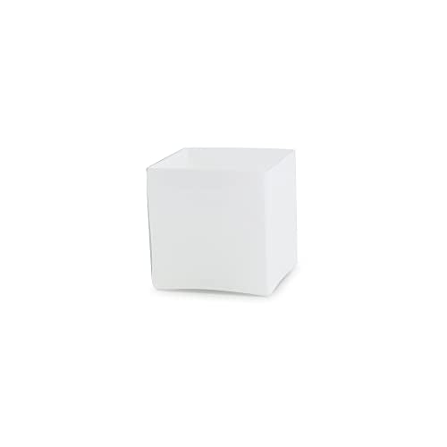 WGV Cube Glass Vase, Candle Holder, 6"x6"x6", White Elegant Floral Accent Container Planter Terrarium Storage for Wedding Party Ceremony Event Home Decor, 1 Piece, VCB0006WT - size: 6" White