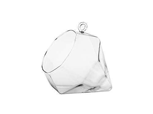 WGV Hanging Geometric Glass Terrarium, Length 6", Width 5", Height 4.3", Diamond Frameless DIY Air Succulent Planter Votive Tea Light Candle Home Garden Outdoor Decor 1 Piece - size: Diamond