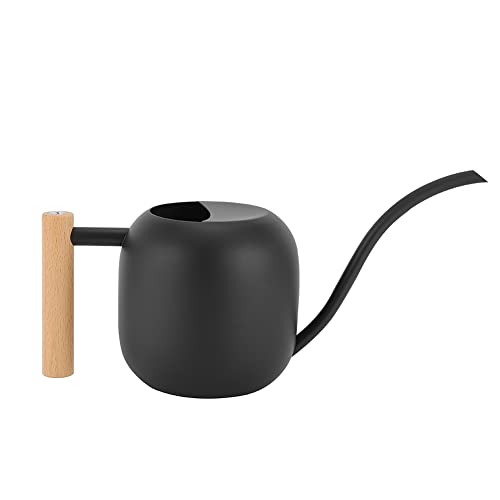 Watering Can 45 oz Long Spout Wooden Handle Stainless Steel
