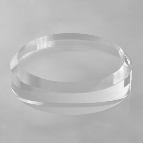 CiaoHER 2in Thickness Acrylic Disc Display Block Clear Polished Round Pedestal Stand Riser (9'' x 2'') - size: 9'' x 2''