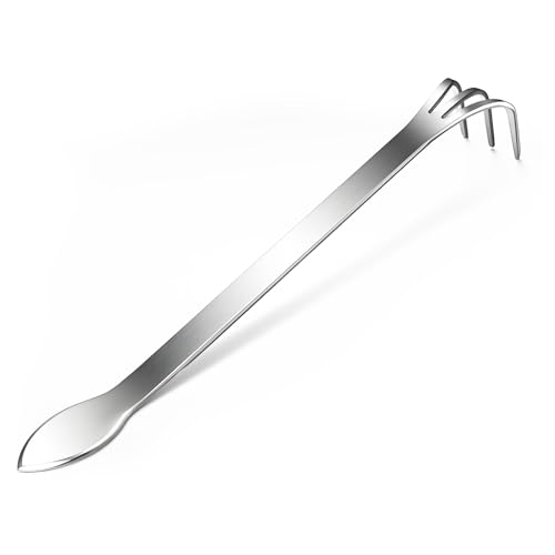 Stainless Steel 3 Prong Root Rake Pick Set Loosen Soil Bonsai Tree Tool Set | with Comfortable Ergonomic Handle for Gardening Plants, Corrosion Resistance, Light and Convenient, Easy to Clean