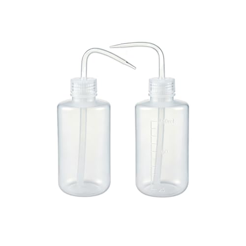 2 PCS Clear Plastic Squeeze Wash Bottles, Lab Wash Squirt Bottles, Leak Proof Plant Watering Bottle with Measurement Scale for Tattoo Lab Us (250ml (8.5 o) - size: 250ml (8.5 o