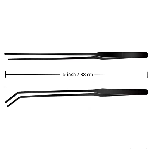 2Pcs 10.5" Reptile Stainless Steel Long Tweezers Feeding Tongs
