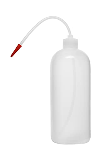 EISCO Wash Bottle, 1000ml - Polyethylene - Translucent, Unbreakable - Screw Cap with Flexible Delivery Tube for Dispensing Liquid - Includes Tube Cap - size: 33.8 Ounces