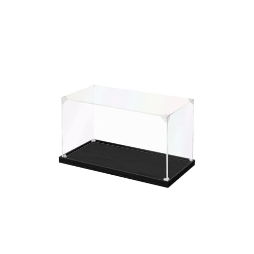 JUJOMAT Acrylic Display Case for Collectibles, Clear Box 7x3.5x4 in, Black - color: Black, size: 7 x 3.5 x 4 inches