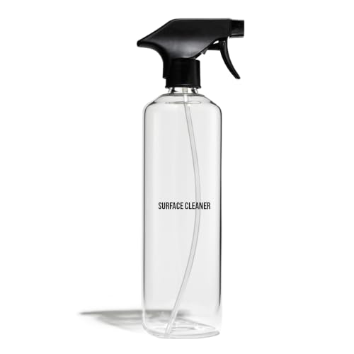 Public Goods Empty Glass Spray Bottle for Multi-Surface Cleaner | Refillable Spray Bottle for Cleaning | Made with Borosilicate Glass for Countertops, Tile, Floors, Appliances | BPA Free | 24 Oz - style: Empty Glass Bottle