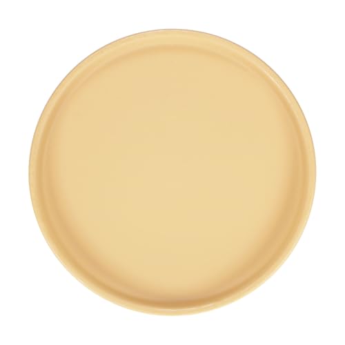 M METERXITY Ceramic Plant Saucer, 6.3 Inch Plant Water Catcher Tray, Plant Pot Saucers for Indoor/Outdoor Plants/Flower Drainage Drip Water Tray [Round Yellow] - color: Yellow