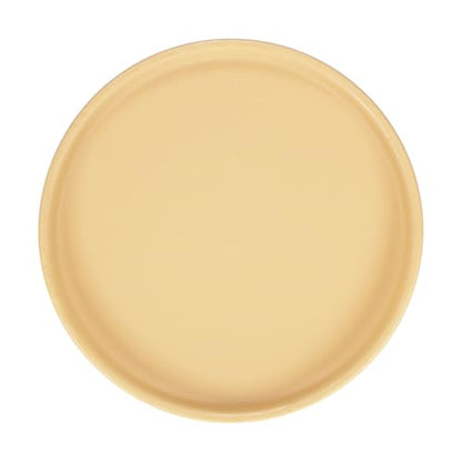 M METERXITY Ceramic Plant Saucer, 6.3 Inch Plant Water Catcher Tray, Plant Pot Saucers for Indoor/Outdoor Plants/Flower Drainage Drip Water Tray [Round Yellow] - color: Yellow