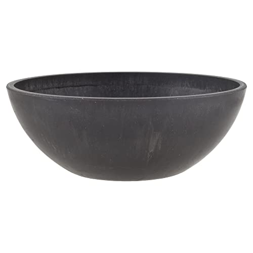 PSW Pot Collection M20DCB Plastic/Stone/Wood Composite Low Bowl Planter–No Drainage Hole(Drillable),Shallow Indoor/Outer Pot for Succulents,Bonsai,Fairy Gardens,Herbs,Dark Charcoal,8 Inch (Pack of 12) - color: Dark Charcoal, size: 8 Inch (Pack of 12)