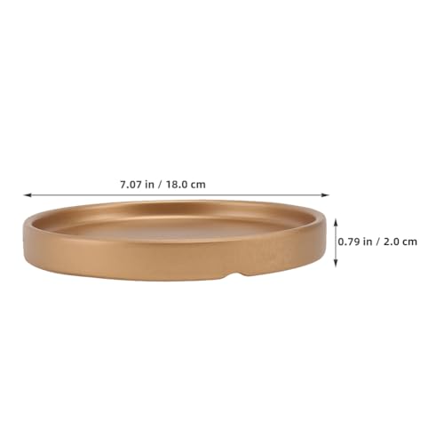 Vaguelly House Plants Indoors Live 3pcs Ceramic Plant Saucers Gold, 7 inch Thicken Planter Water Drip Tray, Flower Plant Pot Coasters, Bird Bath Bird Feeder Plate for Indoor Outdoor House Plants - size: 7inch