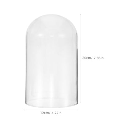 Glass Display Dome Cloche - 8"x5" Clear Glass Bell Jar for Anniversary Clocks Terrariums Plants & Trinkets Showcase for Collectibles & Keepsakes No Base - size: 20.00X12.00X12.00CM