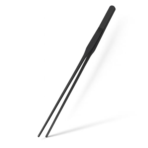 Mandala Crafts Black 15 Inches Straight Aquarium Tweezers for Fish Tanks | 15 Inch Forceps, Rust Resistant Stainless Steel, Trimming Aquatic Plants, Bowls, Terrariums, Freshwater & Saltwater Aquascape - color: Black Straight Tweezers, size: 15 Inches
