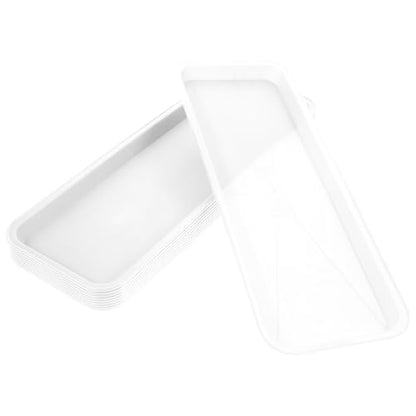Yardwe 10Pcs Rectangular Plant Tray, Plastic Flower Pot Saucer, Reusable Bonsai Pot Tray, Ideal for Indoor and Outdoor Plants, Prevents Overwatering, Easy to Clean, 15.66 X 5.90 Inch, White - color: White